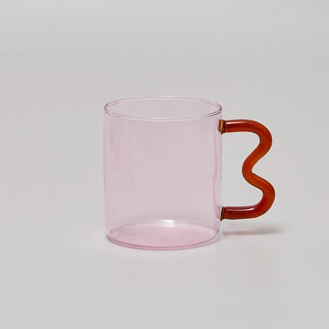 danish pastel aesthetic wavy pastel glass cup wavy handle mug roomtery