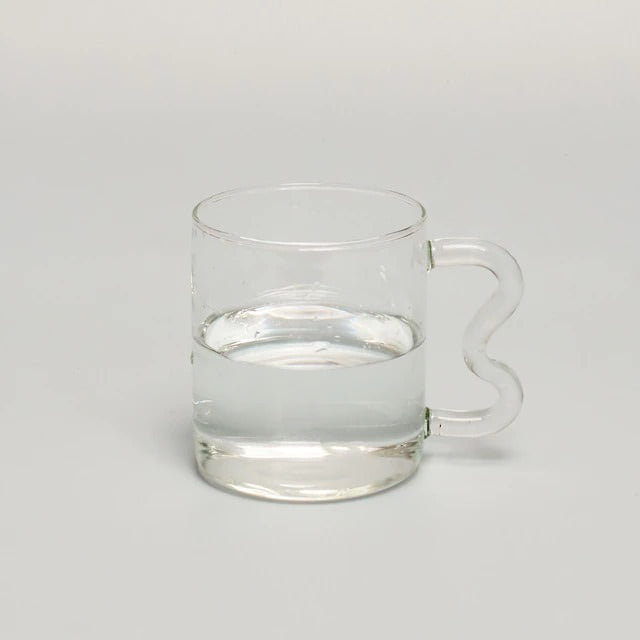 danish pastel aesthetic wavy pastel glass cup wavy handle mug roomtery