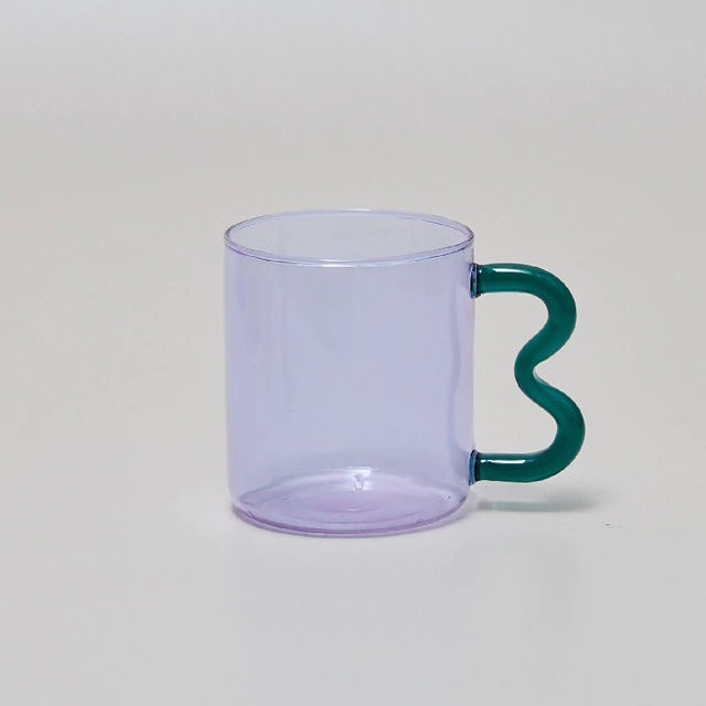 danish pastel aesthetic wavy pastel glass cup wavy handle mug roomtery