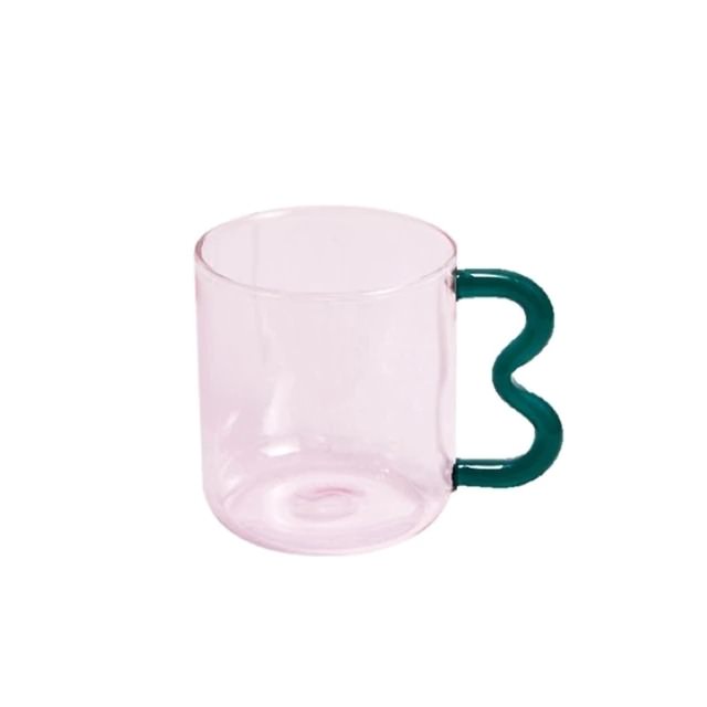 danish pastel aesthetic wavy pastel glass cup wavy handle mug roomtery