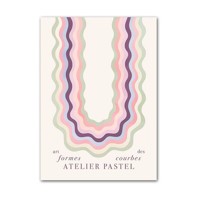 danish pastel aesthetic wavy and curvy prints gallery wall art posters roomtery