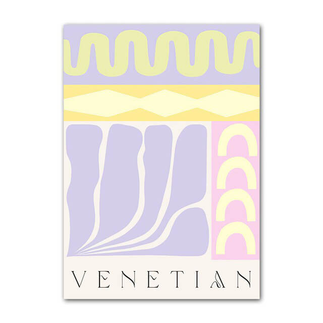 danish pastel aesthetic wavy and curvy prints gallery wall art posters roomtery