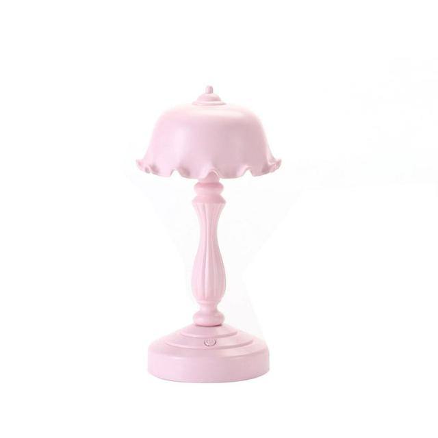 danish pastel aesthetic Mini Night Light Dormitory Retro Style Rechargeable Table Lamp Bedside LED Eye Protect Desk Lamp Bedroom Living Room Decor roomtery