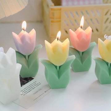 pastel flower tulip shaped candle room scents accents room aroma candle roomtery