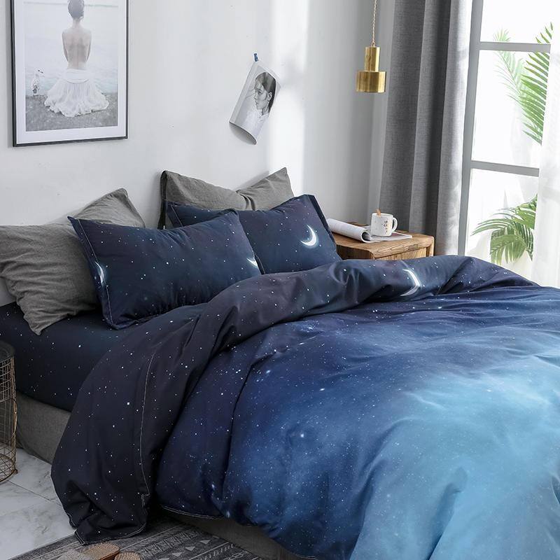 Starry Night Sky Bedding Set Aesthetic Bedding roomtery