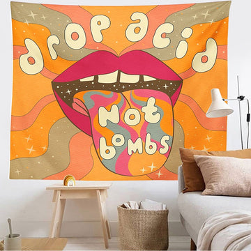 drop acid not bombs indie room aesthetic wall decor tapestry roomtery