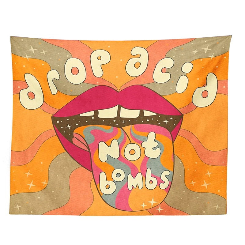 drop acid not bombs indie room aesthetic wall decor tapestry roomtery