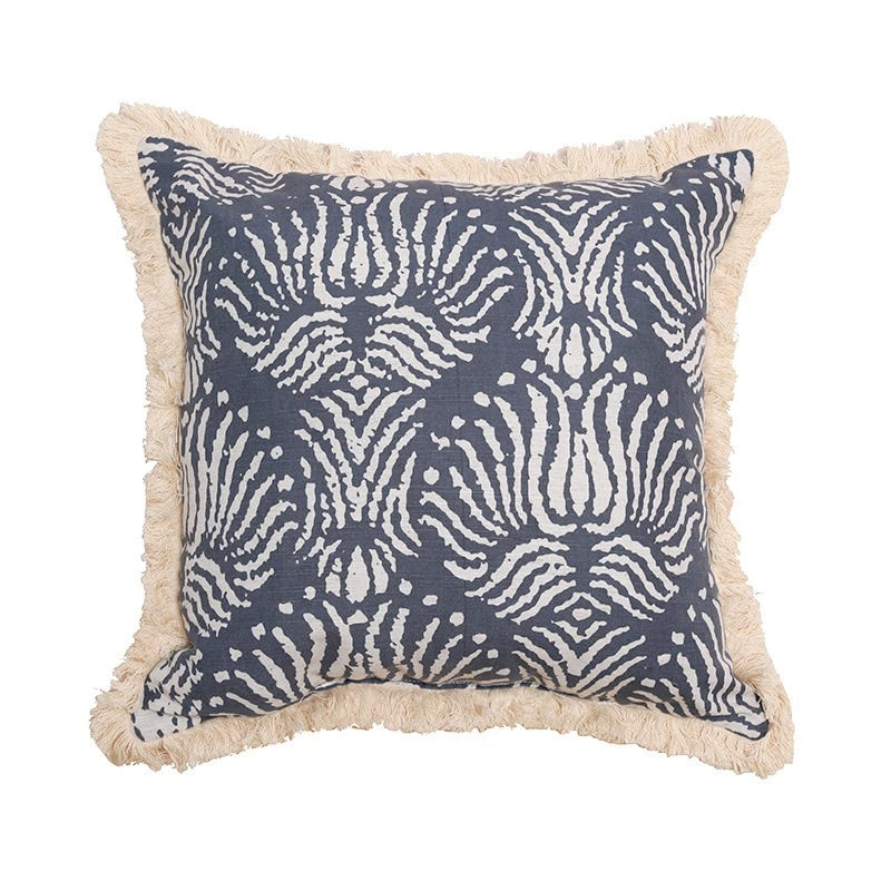 ethnic floral motifs print fringed cushion cover aesthetic room decor roomtery