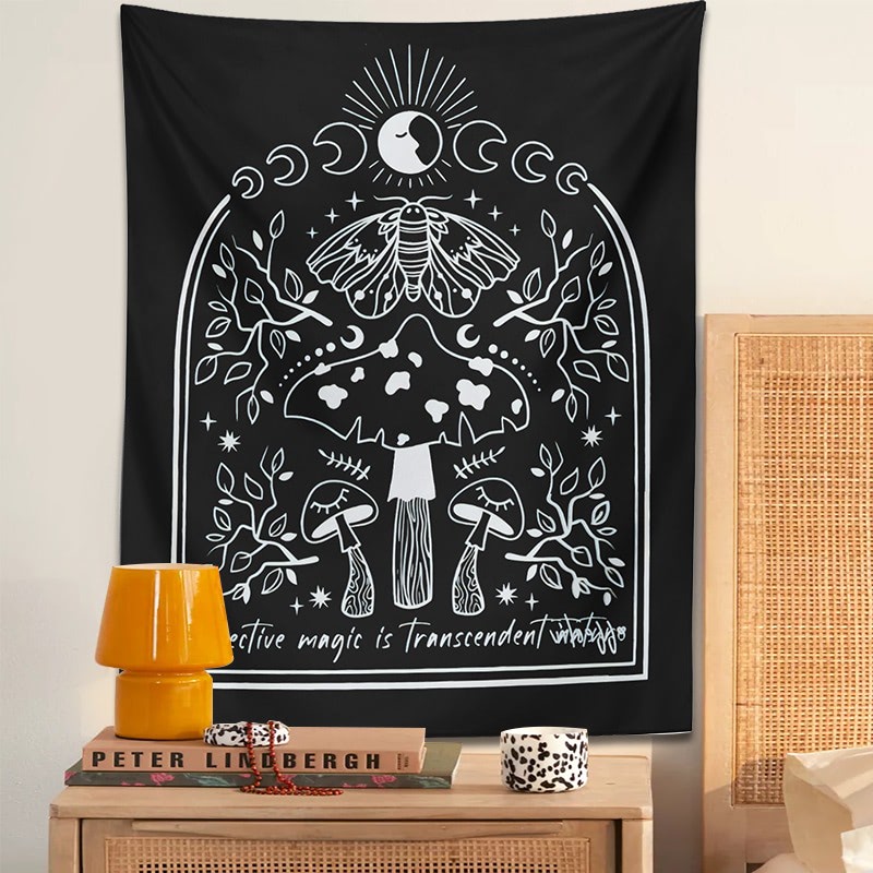 Effective Magic Moon Mushrooms Tapestry Shop Online on roomtery