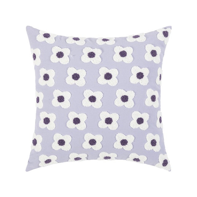 little daisy flowers colorful embroidered daisy flowers decorative pillow cushion cover with tufts aesthetic bedding roomtery