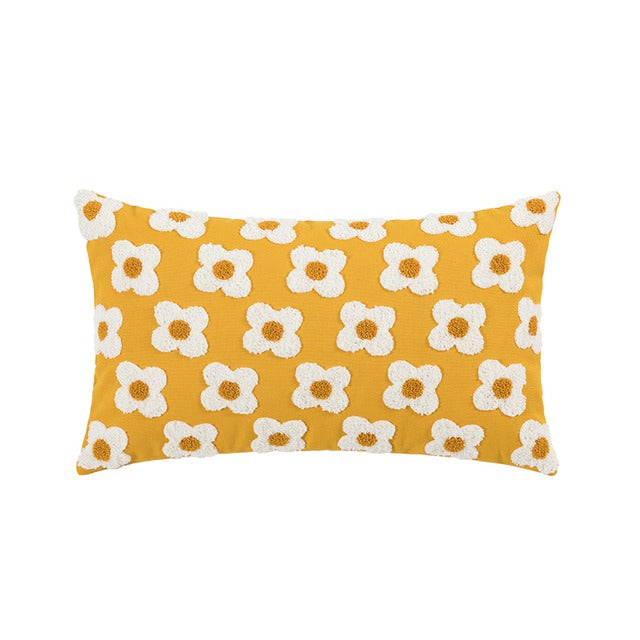 little daisy flowers colorful embroidered daisy flowers decorative pillow cushion cover with tufts aesthetic bedding roomtery