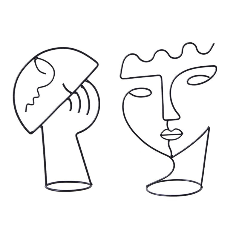 face art picasso desk accessory wire outline decor roomtery