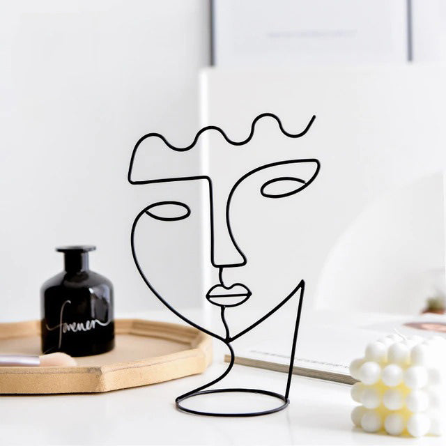 face art picasso desk accessory wire outline decor roomtery