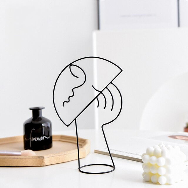 face art picasso desk accessory wire outline decor roomtery