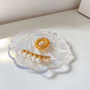 aesthetic room glass shell shaped jewelry tray organizer roomtery