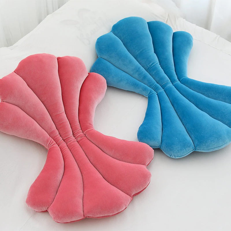 seashell shaped soft plush seat cushion danish pastel aesthetic decor roomtery