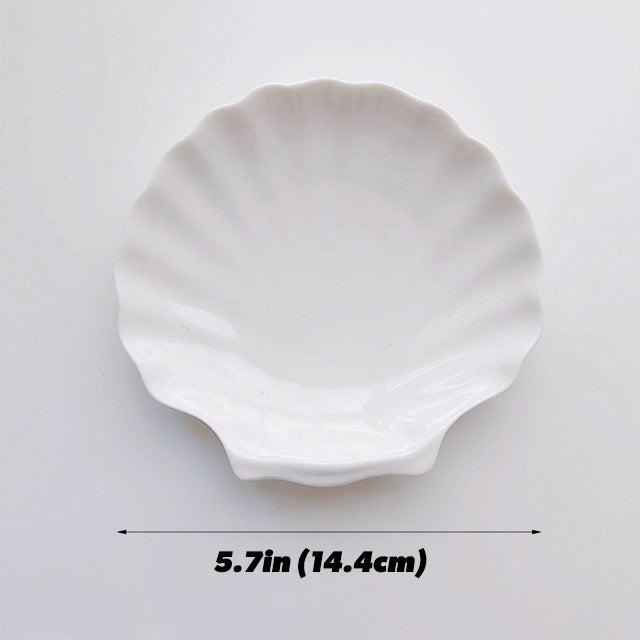 white ceramic sea shell jewelry organizer desk decor roomtery