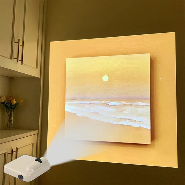 lo fi fake window night lamp mini projector aesthetic 5 in 1 projection lamp
