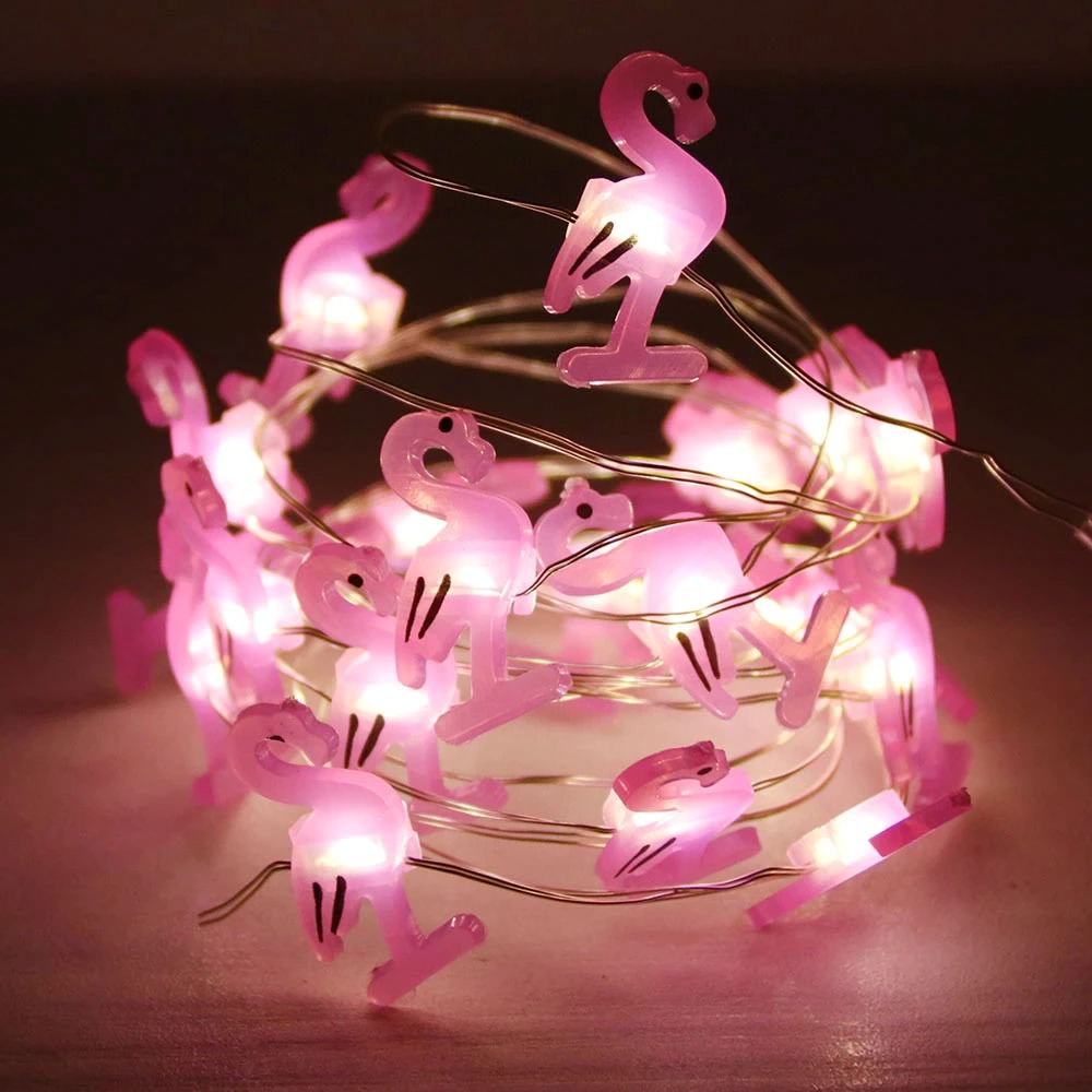 flamingo wire fairy lights battery powered aestheic room decor roomtery