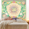 floral zodiac tropical gree indian sun moon aesthetic wall tapestry art print roomtery