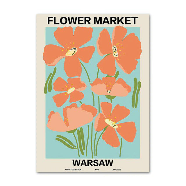 flower market gallery wall canvas wall art aesthetic posters roomtery