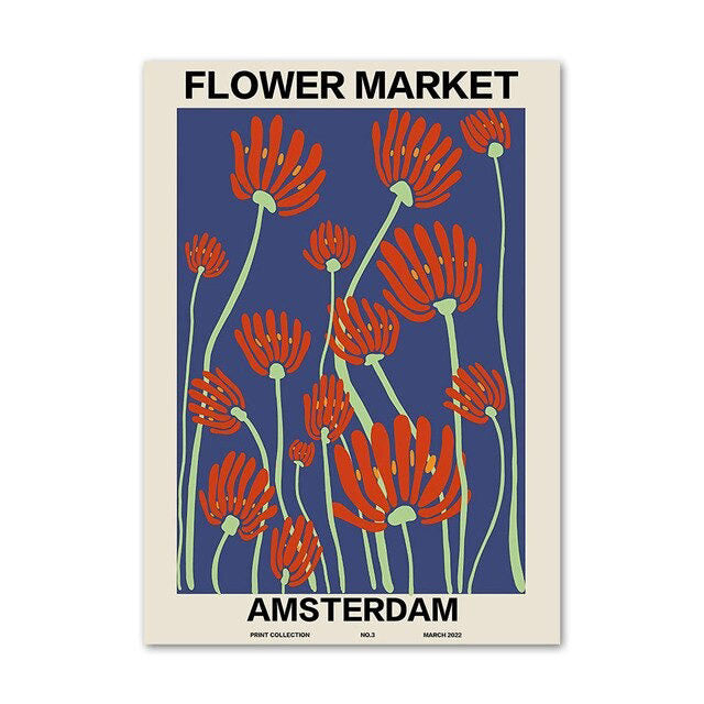 flower market gallery wall canvas wall art aesthetic posters roomtery