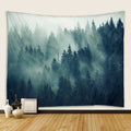 mystical foggy forest aesthetic tapestry boho room decor roomtery