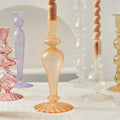 vintage french glass candle holder old money aesthetic rustic candlestick roomtery