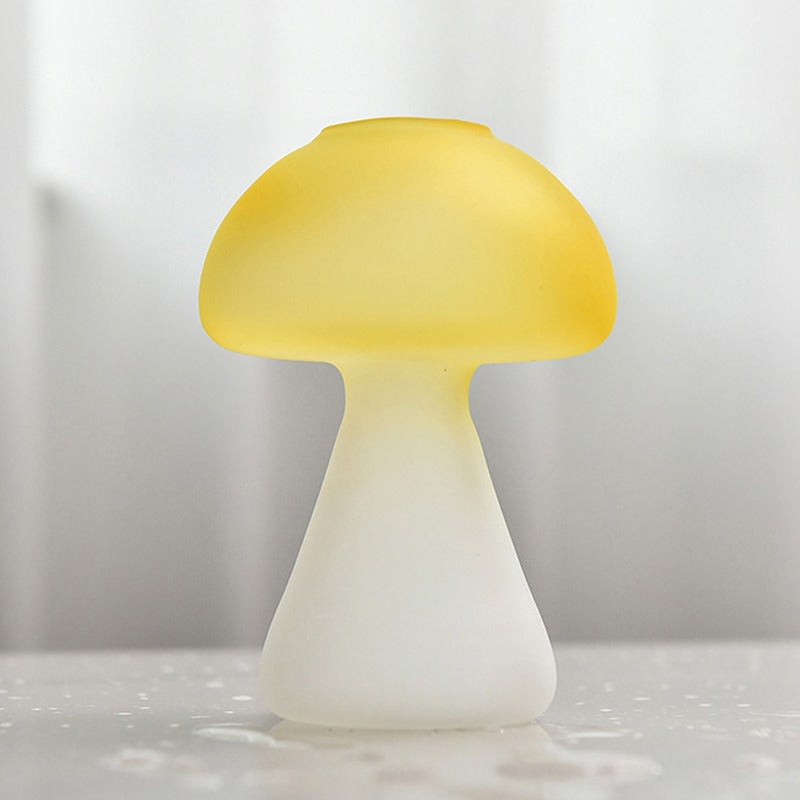 frosted matte glass mushroom shaped vase fairycore aesthetic decor roomtery