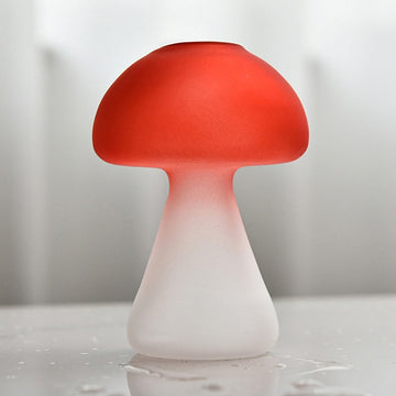 Mushroom Shaped Frosted Glass Vase