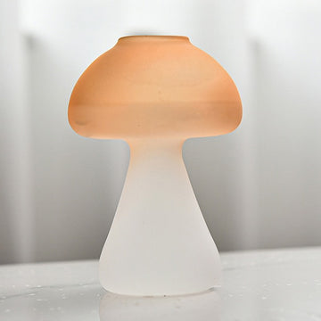 Mushroom Shaped Frosted Glass Vase
