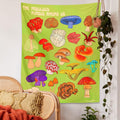 indie aesthetic wall hanging tapestry mushrooms fungus print roomtery