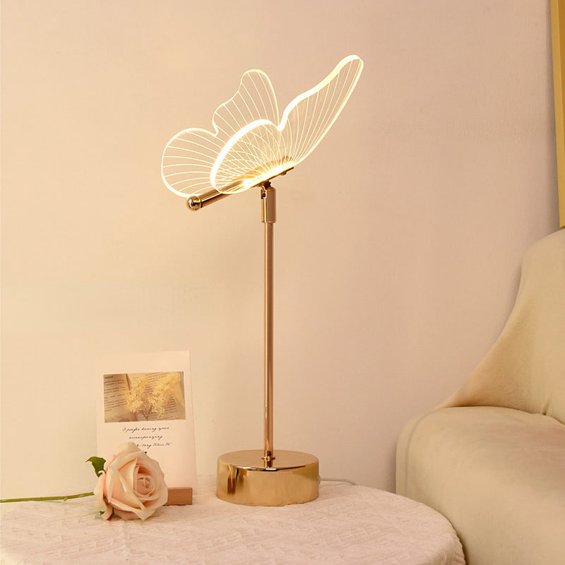 golden butterfly metal table lamp night light roomtery