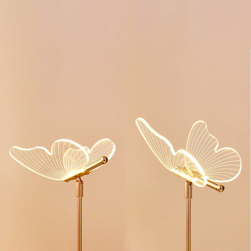 golden butterfly metal table lamp acrylic night light roomtery