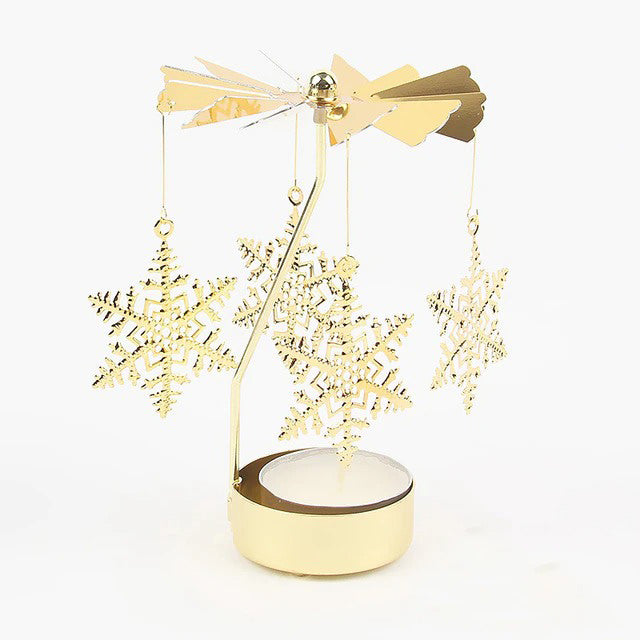 rotating pendant golden carousel tealight candle holder roomtery