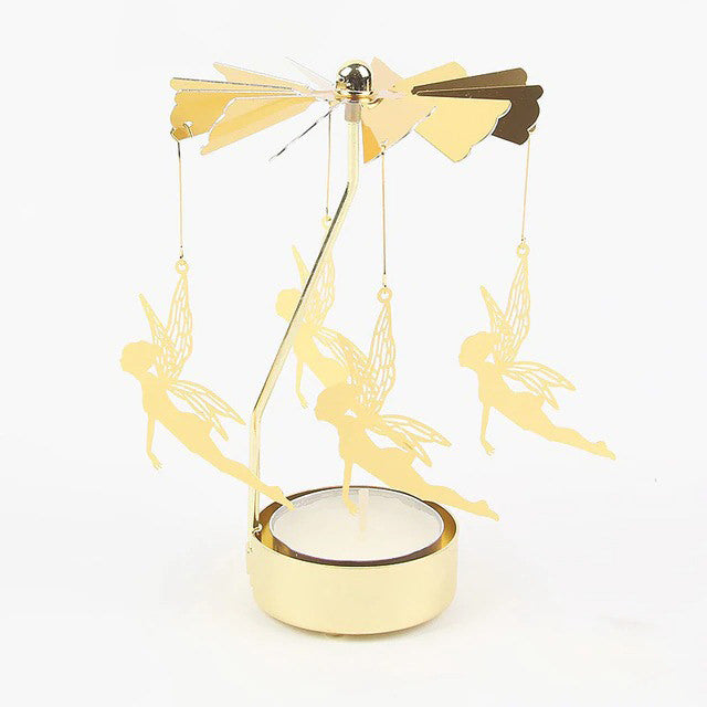 rotating pendant golden carousel tealight candle holder roomtery