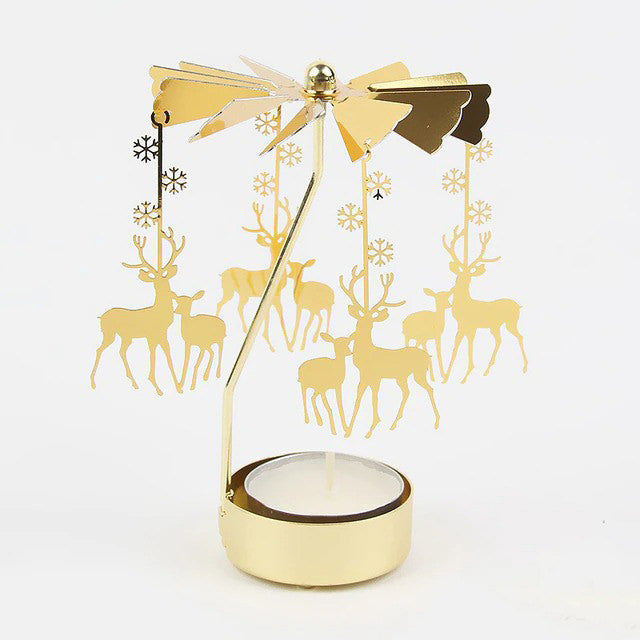 rotating pendant golden carousel tealight candle holder roomtery