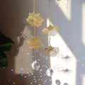 golden leaves sun light crystal suncatcher wall hanging rainbow maker lightcatcher crystal pendant shining hanging sun catcher roomtery