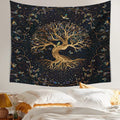 golden tree of life aesthetic tapestry wall hanging decor roomtery