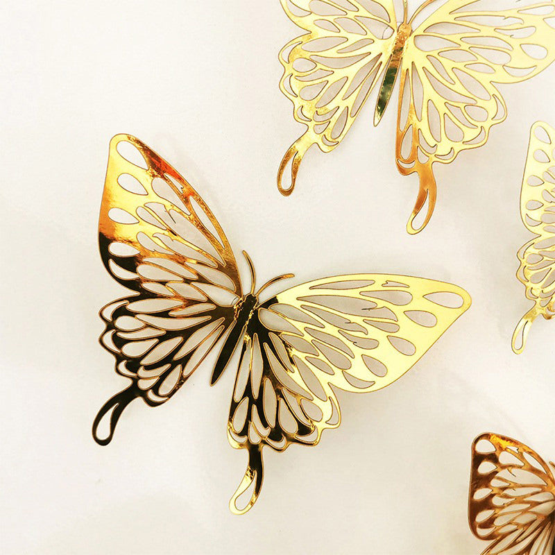 golden butterfly wall decor stickers shiny butterfly wall decor roomtery