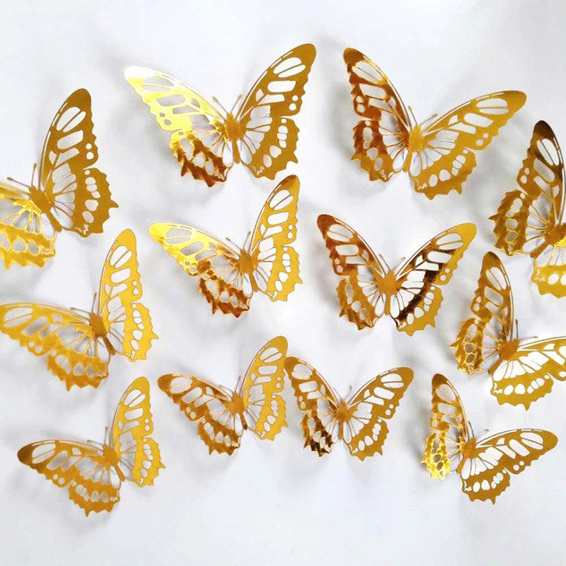 golden butterfly wall decor stickers shiny butterfly wall decor roomtery