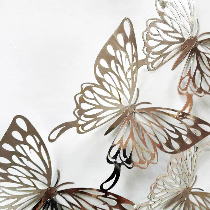 50 Metallic Silver or Gold Butterfly Vinyl Wall Decals