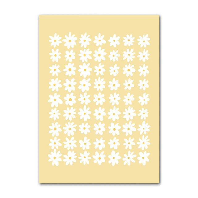 yellow flowers pastel golden floral print aesthetic wall art print roomtery