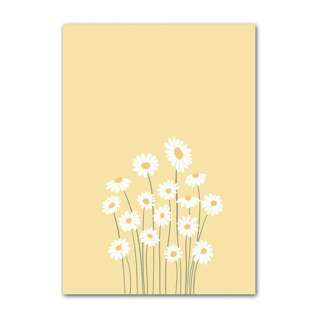 Pastel Brown Flowers Canvas Posters