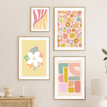Yellow Pastel Flower Canvas Posters