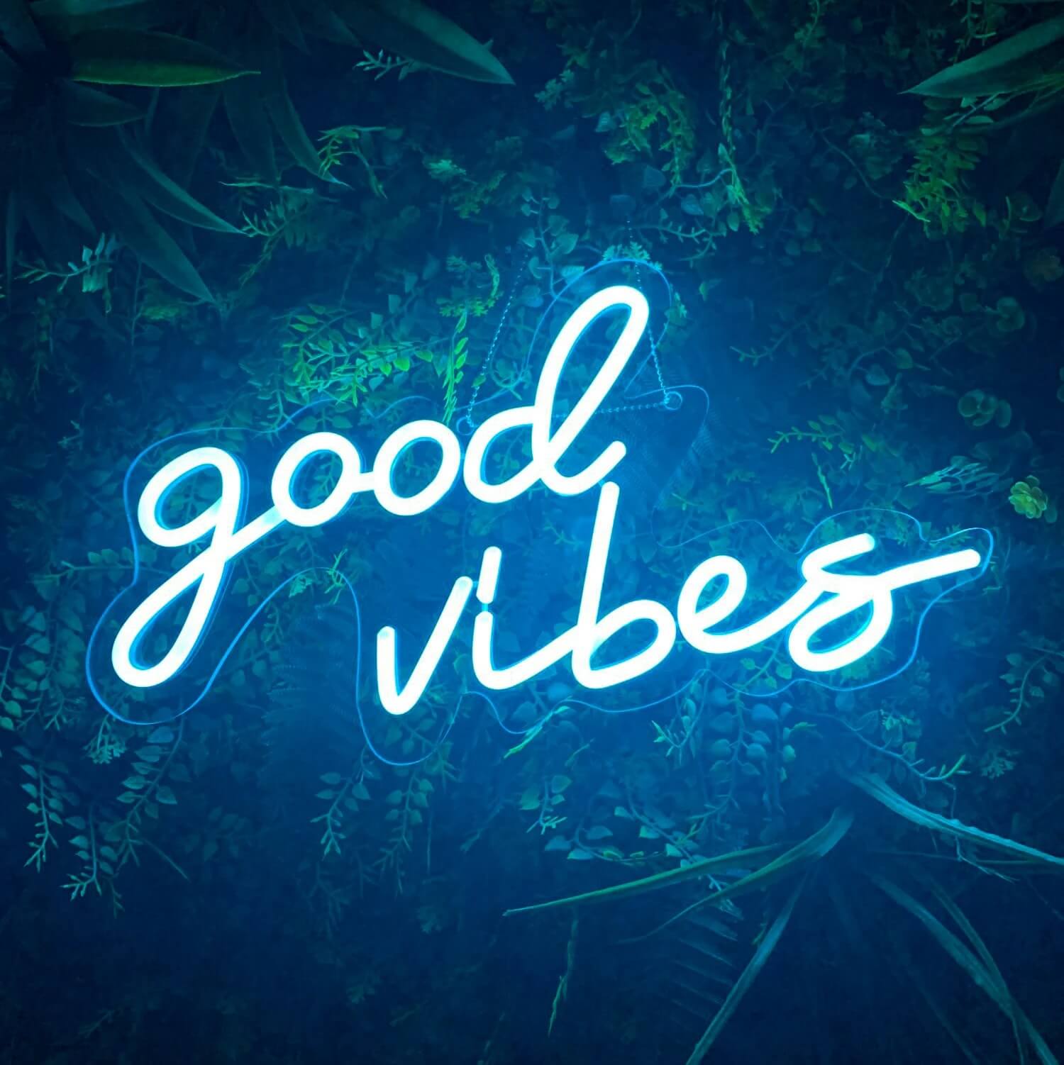 wall hanging neon sign good vibes aesthetic wall decor roomtery