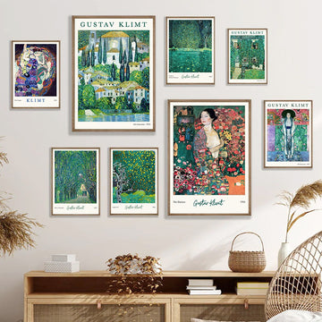 Klimt Green Art Hoe Canvas Posters