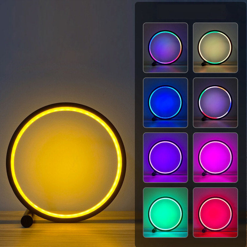 halo round led light bedside table night light rgb round lamp roomtery