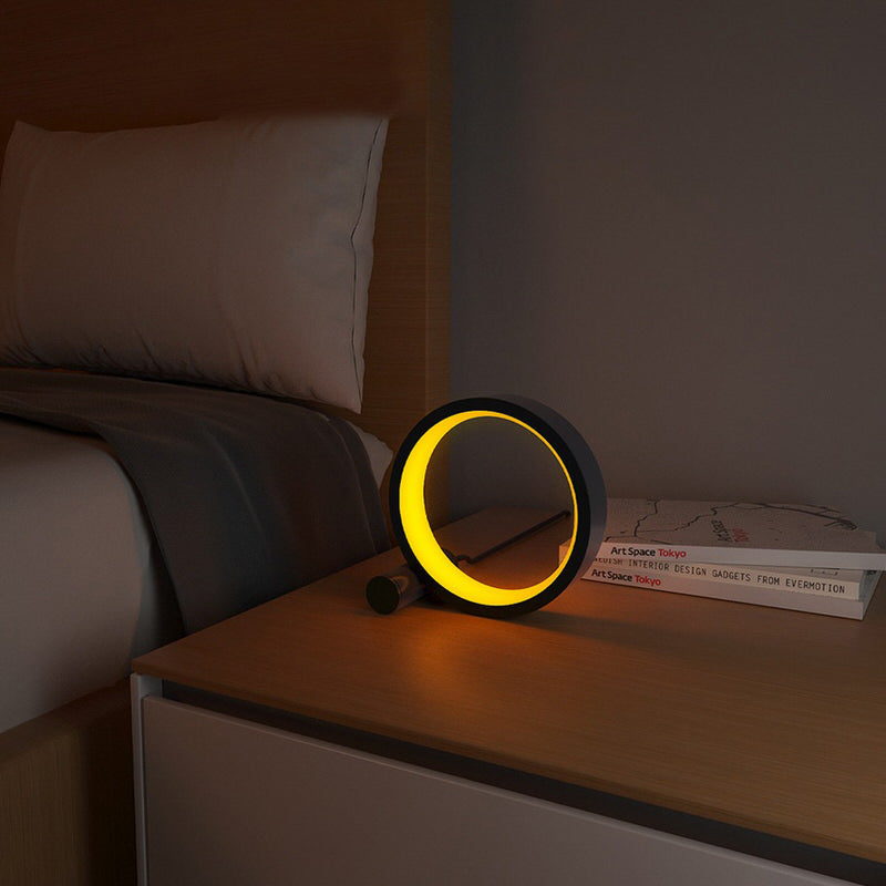 halo round led light bedside table night light rgb round lamp roomtery