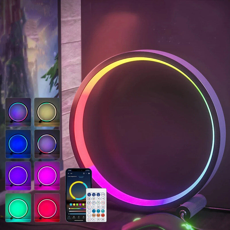 halo round led light bedside table night light rgb round lamp roomtery